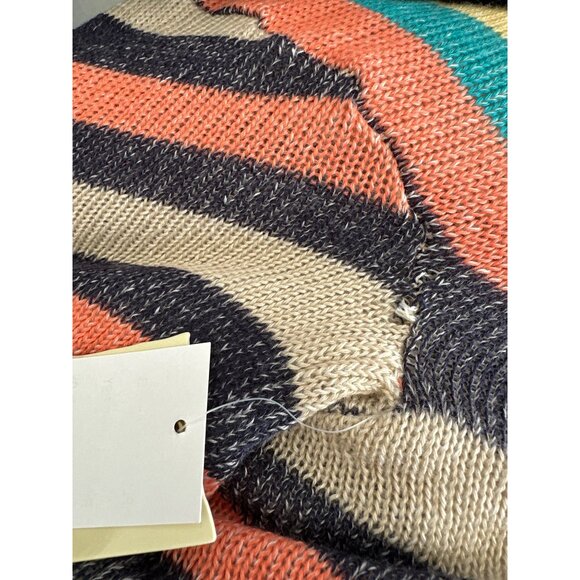 Reba Striped Fringe Open Front Cardigan Size XL Multicolor Indie Boho Hippie NWD - Picture 7 of 8